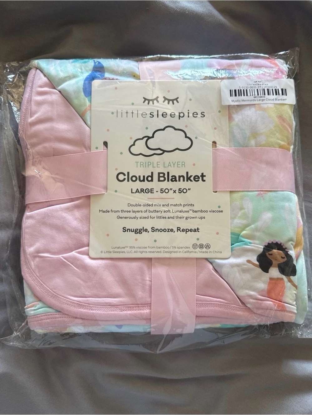 Little Sleepies - Mystic Mermaids Large Cloud Blanket